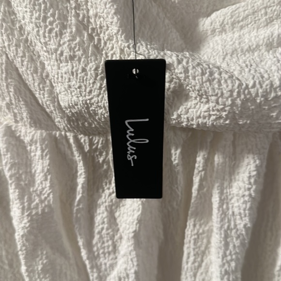 Lulus Little Bit In Love White Surplice Puff Sleeve Mini Dress - Picture 4 of 7